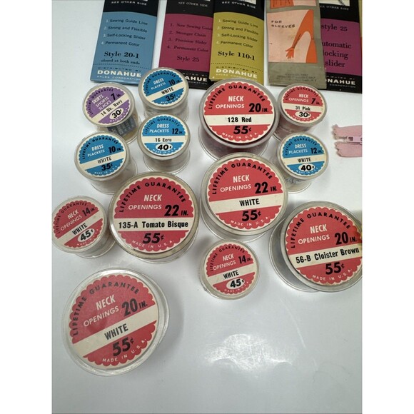 28x Large Lot Vintage Zippers USA - Coats & Clark's Talon Neck Openings Dress - Picture 6 of 11